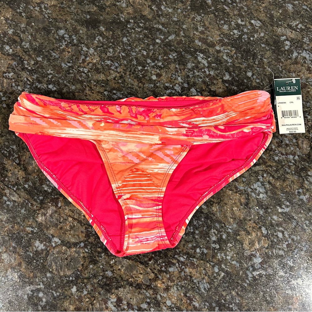 NWT Lauren Ralph Lauren Bikini Bottom Siz 4 NEW Swim